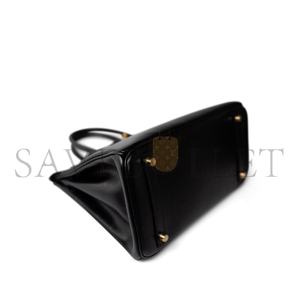 H**mes master birkin 30 box leather black gold buckle h029281ck62 (30*23*15cm)